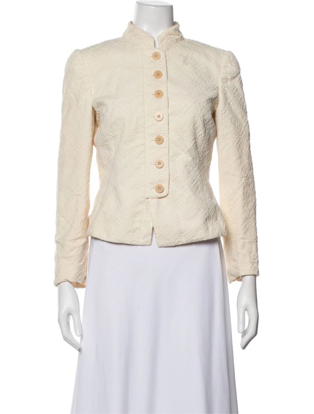 Armani Collezioni Ivory Textured Jacket Blazer Size 12 Made in Italy